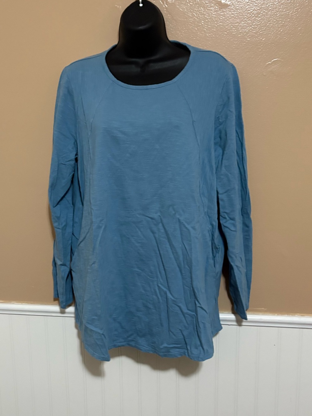 Coldwater Creek Large Slate Blue Seam Detail Side Pockets Preowned